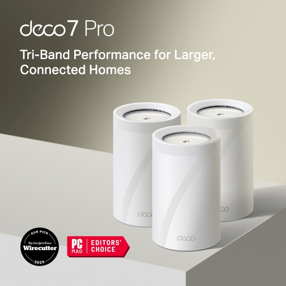 TP-Link Deco BE63 mesh Wi-Fi 7 units